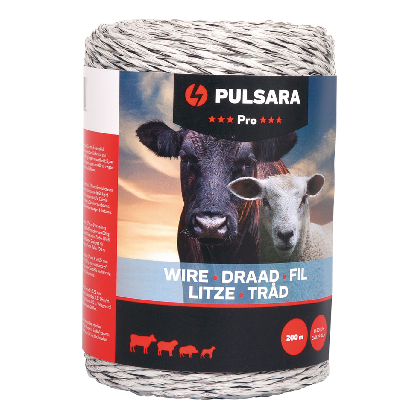 Pulsara Pro - Schrikdraad - 15 cm - 200 Meter - Wit - 10.5 cm - 20000 cm