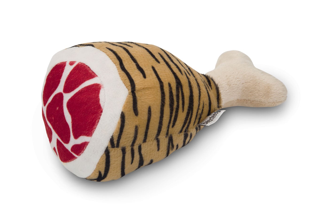 Beeztees Drumstick Tijger - Knuffel - Hondenspeelgoed - bruin - 10x11x11.5 cm - M