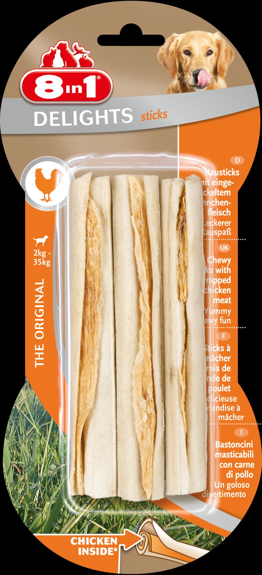 8in1 Delights Kauwsticks - Hondensnack - 3 Stuks - kip