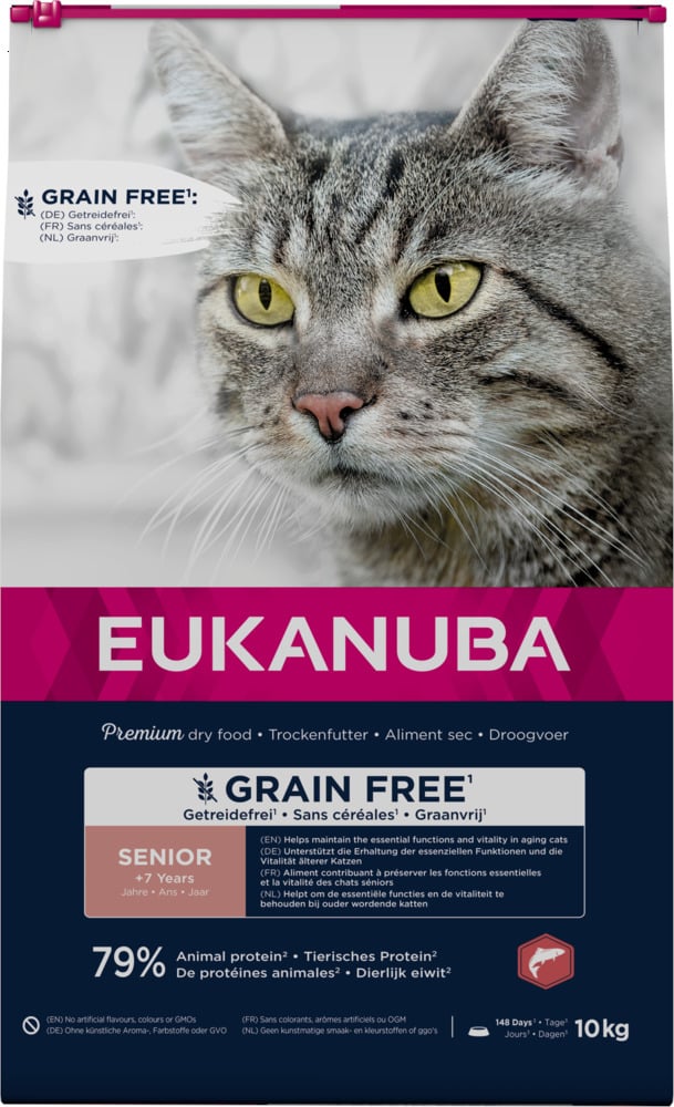 Eukanuba Senior Graanvrij - Kattenvoer - 10 Kilogram - kip