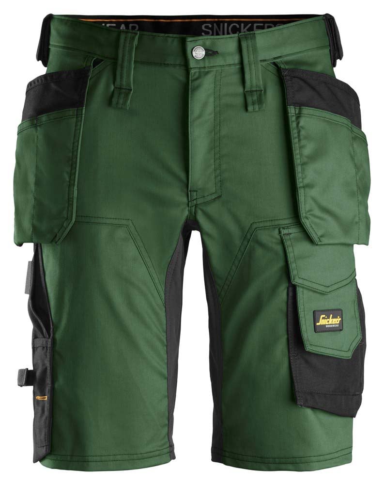 Snickers AllroundWork 6141 Stretch - Korte werkbroek - Bosgroen - 56
