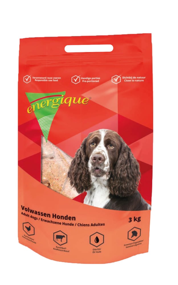 Energique Volwassen Vers Vlees - Hondenvoer - 3 Kilogram - rund, kip Energique Volwassen Vers Vlees - Hondenvoer - 3 Kilogram - rund, kip