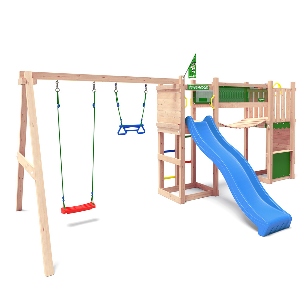 Jungle Gym Raufoss Douglas - Speeltoestel - Blauw - Douglas hout