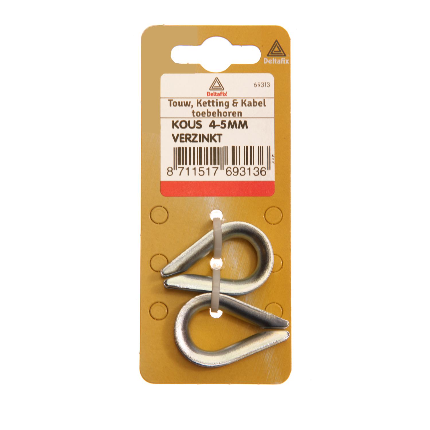 Deltafix 6 mm - Touwkousen - Verzinkt - 4 Stuks - 0.6 cm