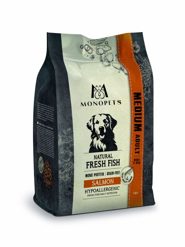 Monopets Adult Medium Hypoallergeen Monoprotein - Hondenvoer - 12 Kilogram - zalm