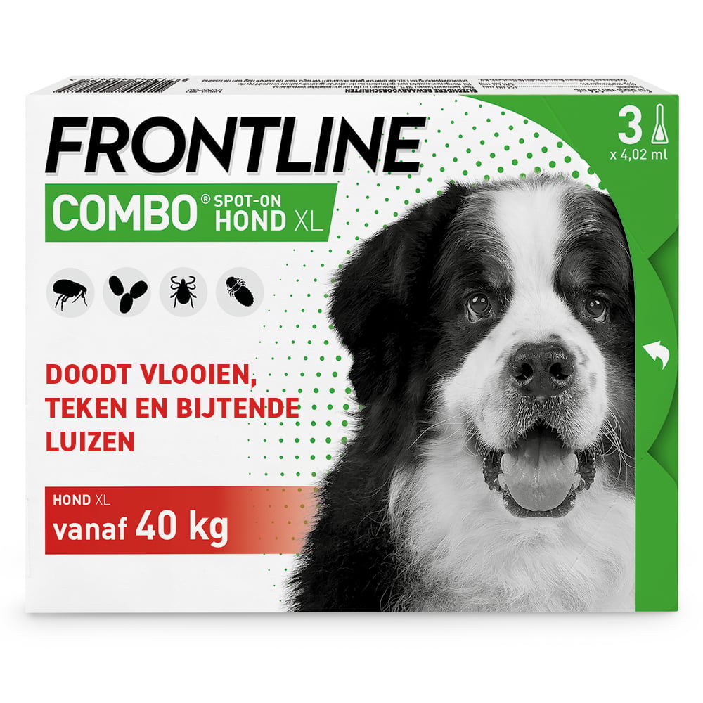 Frontline Combo Spot On - Pipet - Anti Vlooien en Teken Hond - 3 pipetten - 3 Stuks - XL