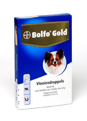 Bolfo Gold Hond 40 - Pipet - Anti vlooien Hond - 4 Stuks - XS