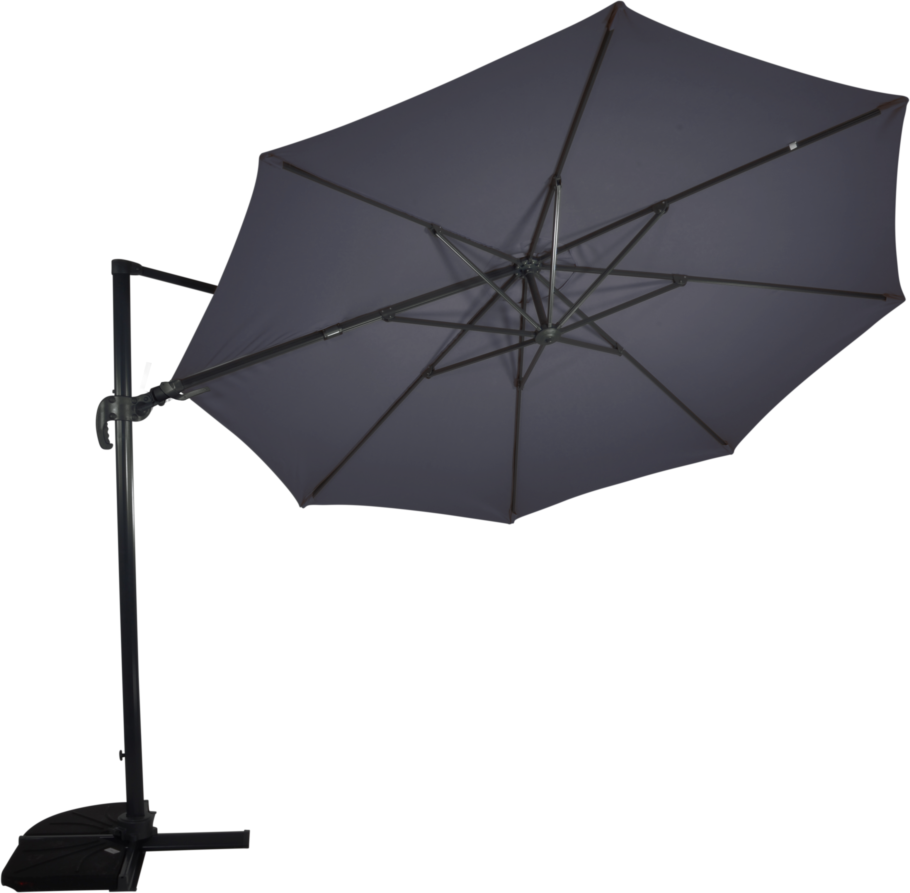 Lesli Virgoflex Kantelbaar - Zweefparasol - Grijs - 350 cm