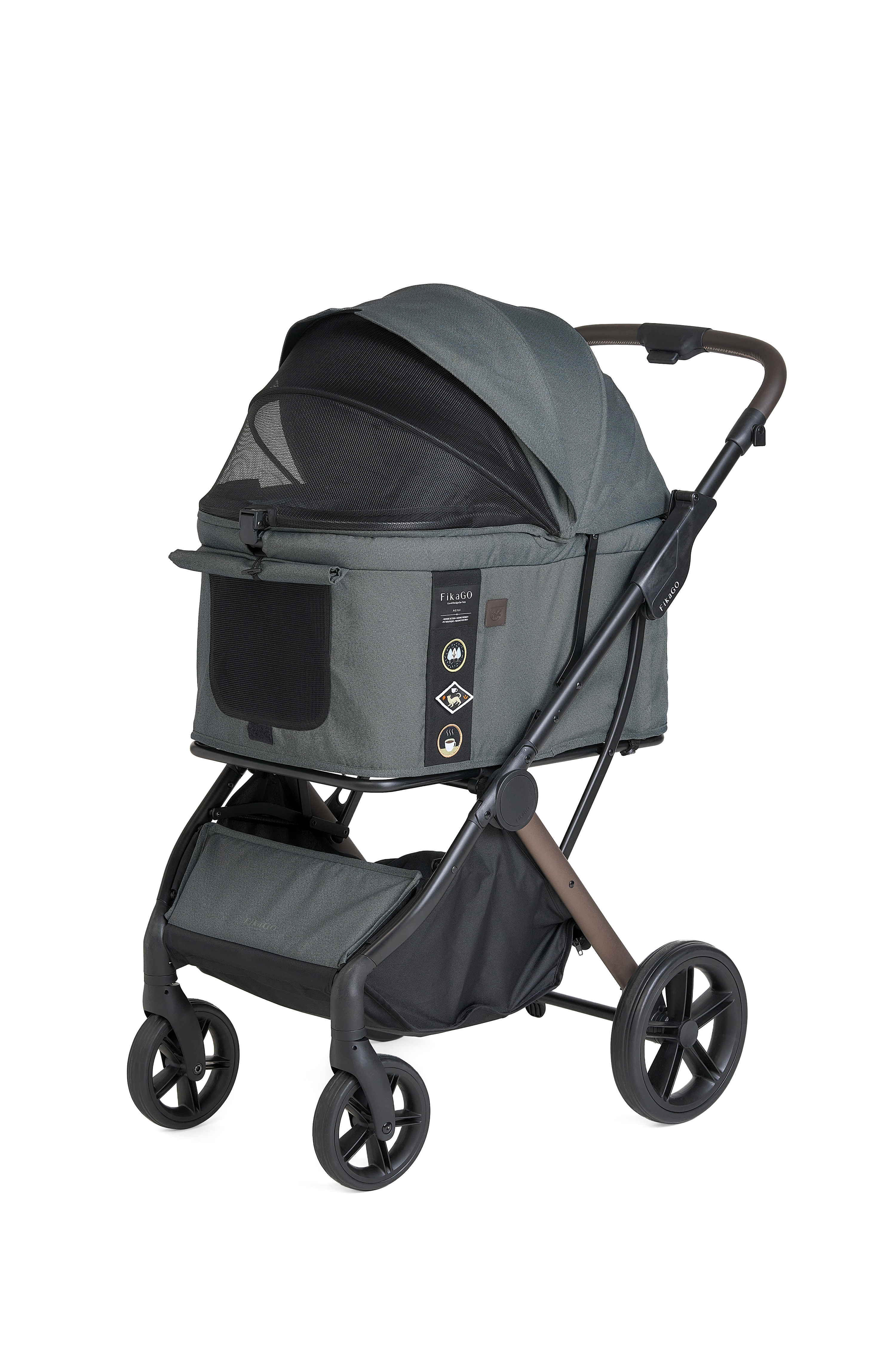 Fikago Agile 2 - tot 30 kg - Hondenbuggy - Vintage Groen - 110x97x59 cm Fikago Agile 2 - tot 30 kg - Hondenbuggy - Vintage Groen - 110x97x59 cm