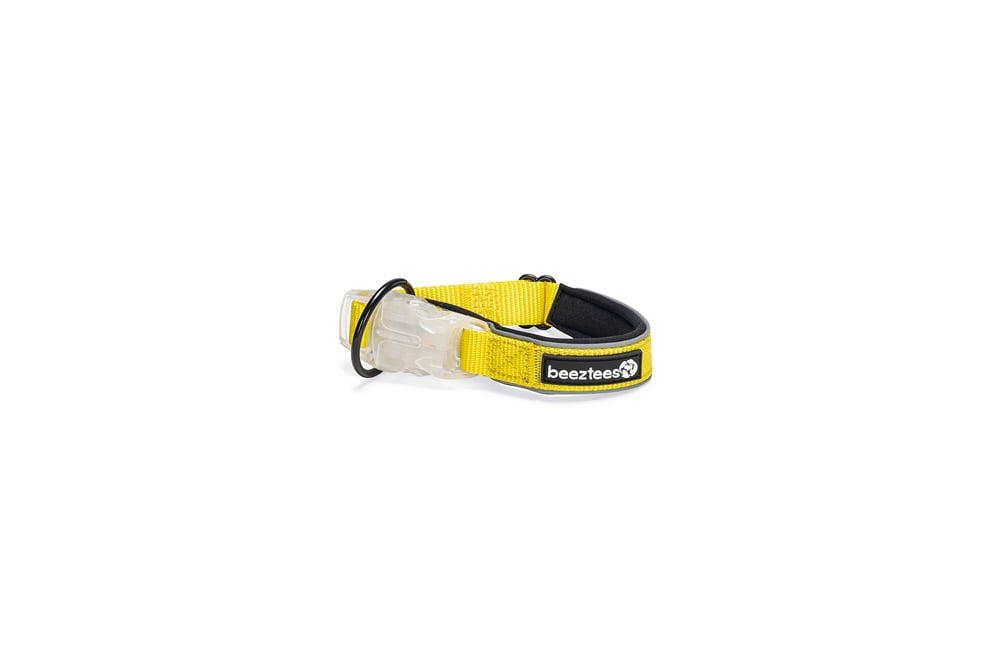 Beeztees Parinca - Lichtende Halsband - Hond - Geel - 30 tot 35 cm