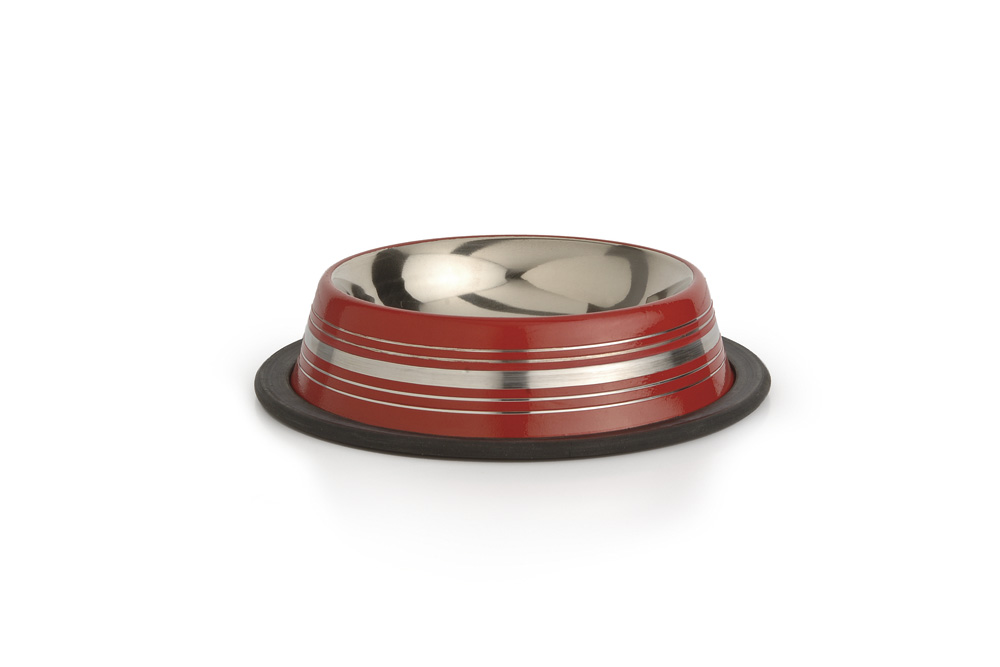 Beeztees Stripes - Voerbak - Rood - 11 cm