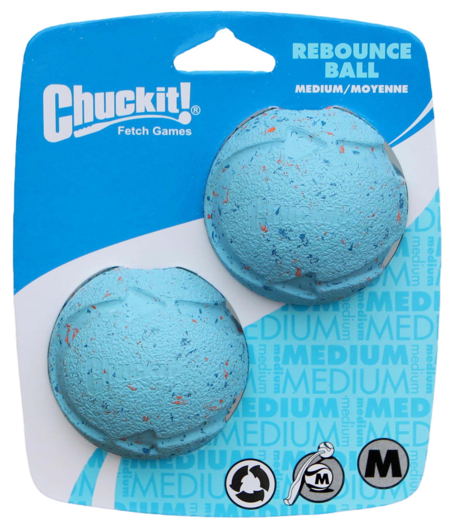 Chuckit Rebounce ball - Vulbaar Hondenspeelgoed - Lichtblauw - 16x15.5x6.5 cm - Medium