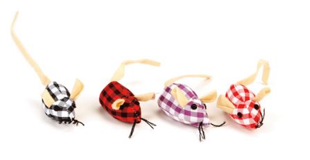 Beeztees Ruitmuis met Catnip - Kattenspeeltje - Multi - 4 cm