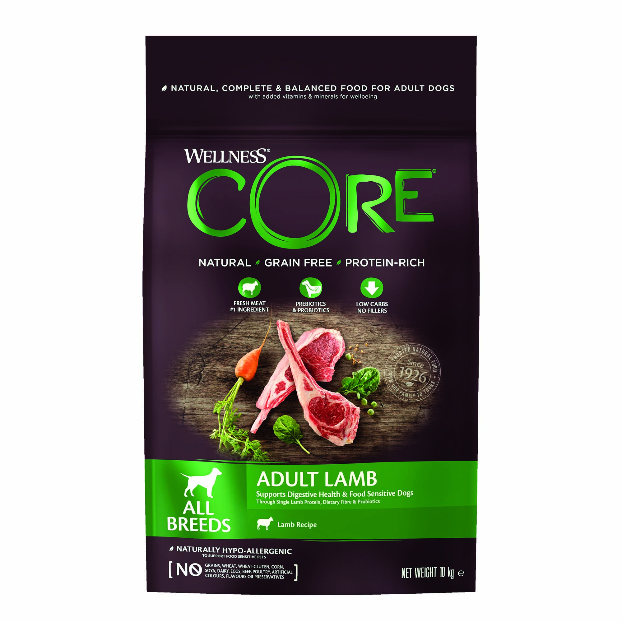 Wellness CORE Adult All Breeds - Hondenvoer - 10 Kilogram - lam