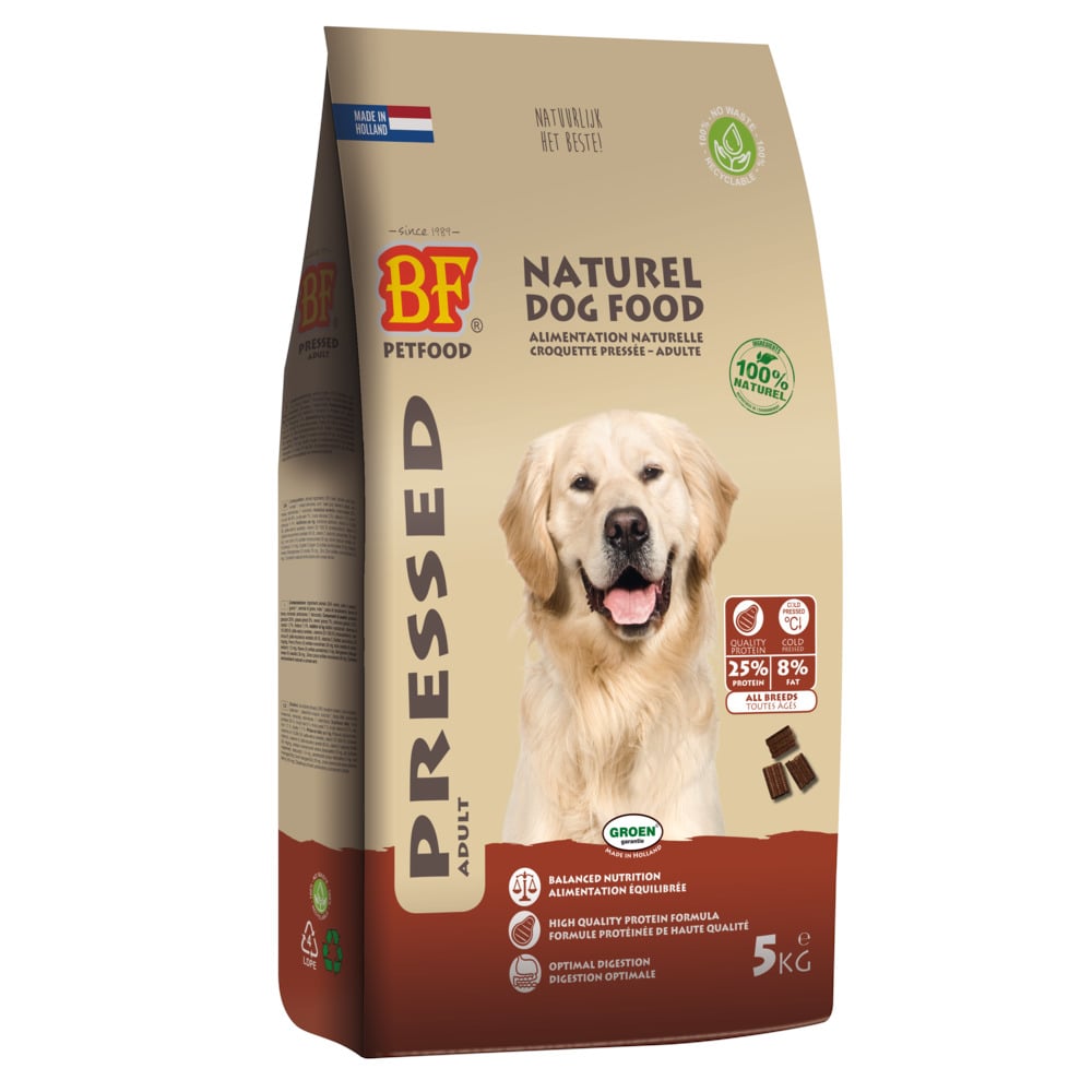 BF Petfood Adult Geperst - Hondenvoer - 5 Kilogram - rund, kip