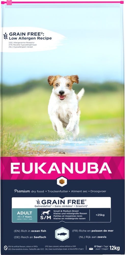 Eukanuba Graanvrij Adult Small/Medium - Hondenvoer - 12 Kilogram - vis