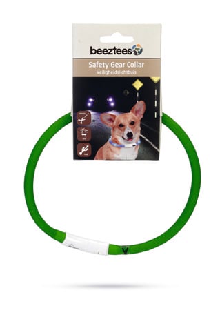 Beeztees Dogini USB - Lichtgevende Halsband  - Hond - groen - 70 cm
