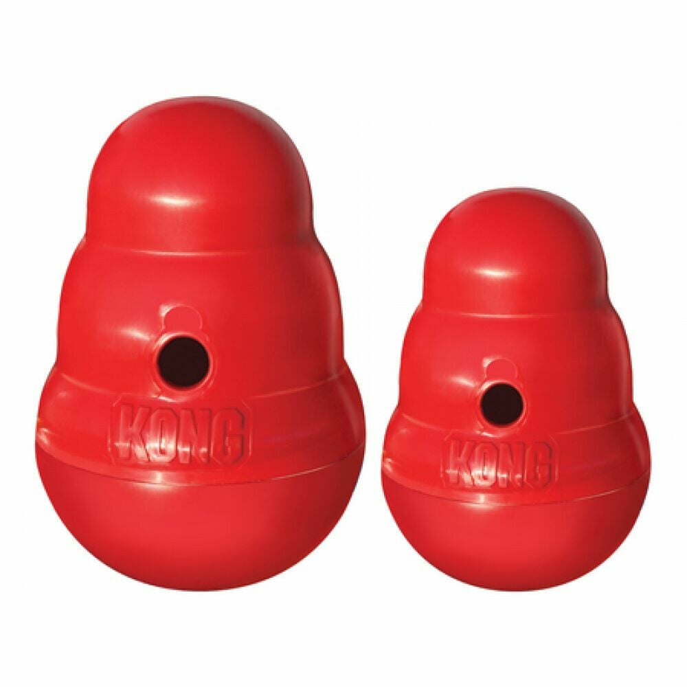 Kong Wobbler - Vulbaar Hondenspeelgoed - rood - 27x17.8x12 cm - L