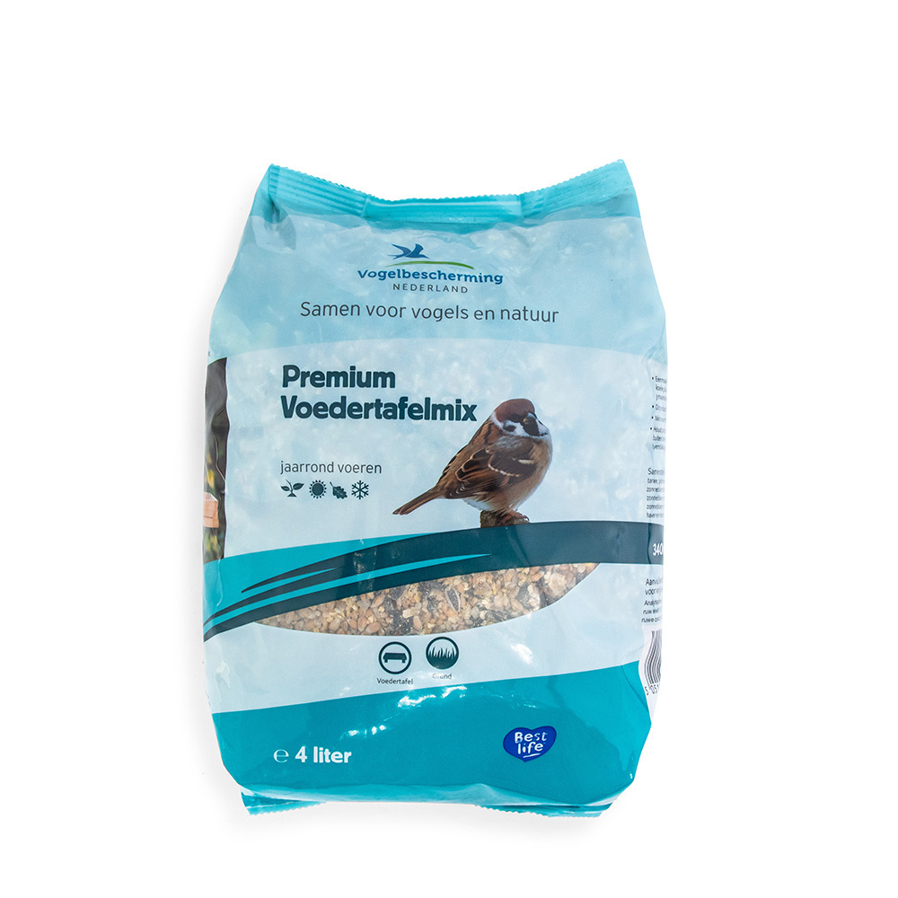 Vogelbescherming Premium Voedertafelmix - Tuinvogelvoer - 4 Liter - Voedertafelmix
