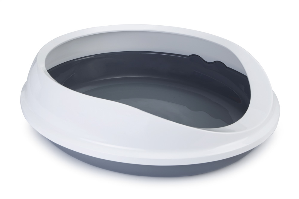 SAVIC Figaro Ovaal - Kattenbak - Grijs Wit - 40x55x46 cm