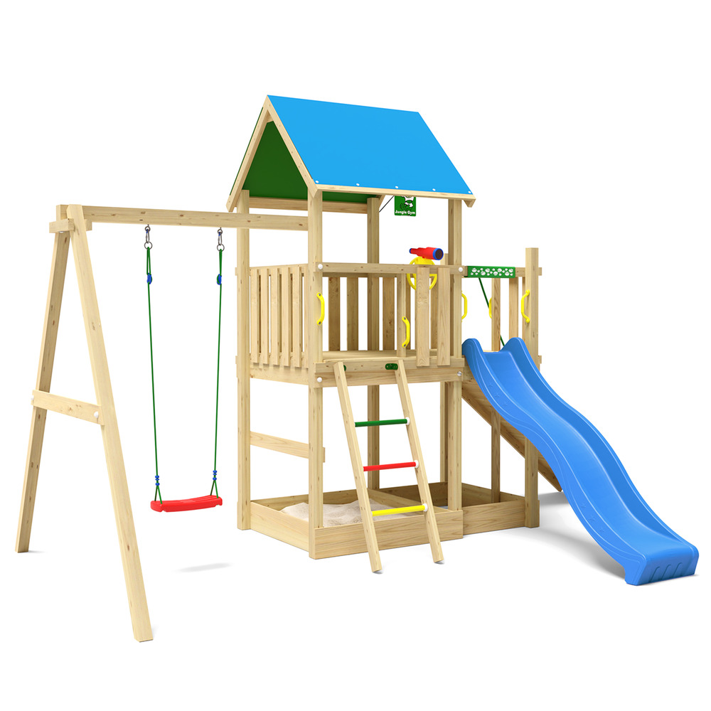 Jungle Gym Kongsberg Grenen - Speeltoestel - Blauw - Grenenhout Jungle Gym Kongsberg Grenen - Speeltoestel - Blauw - Grenenhout