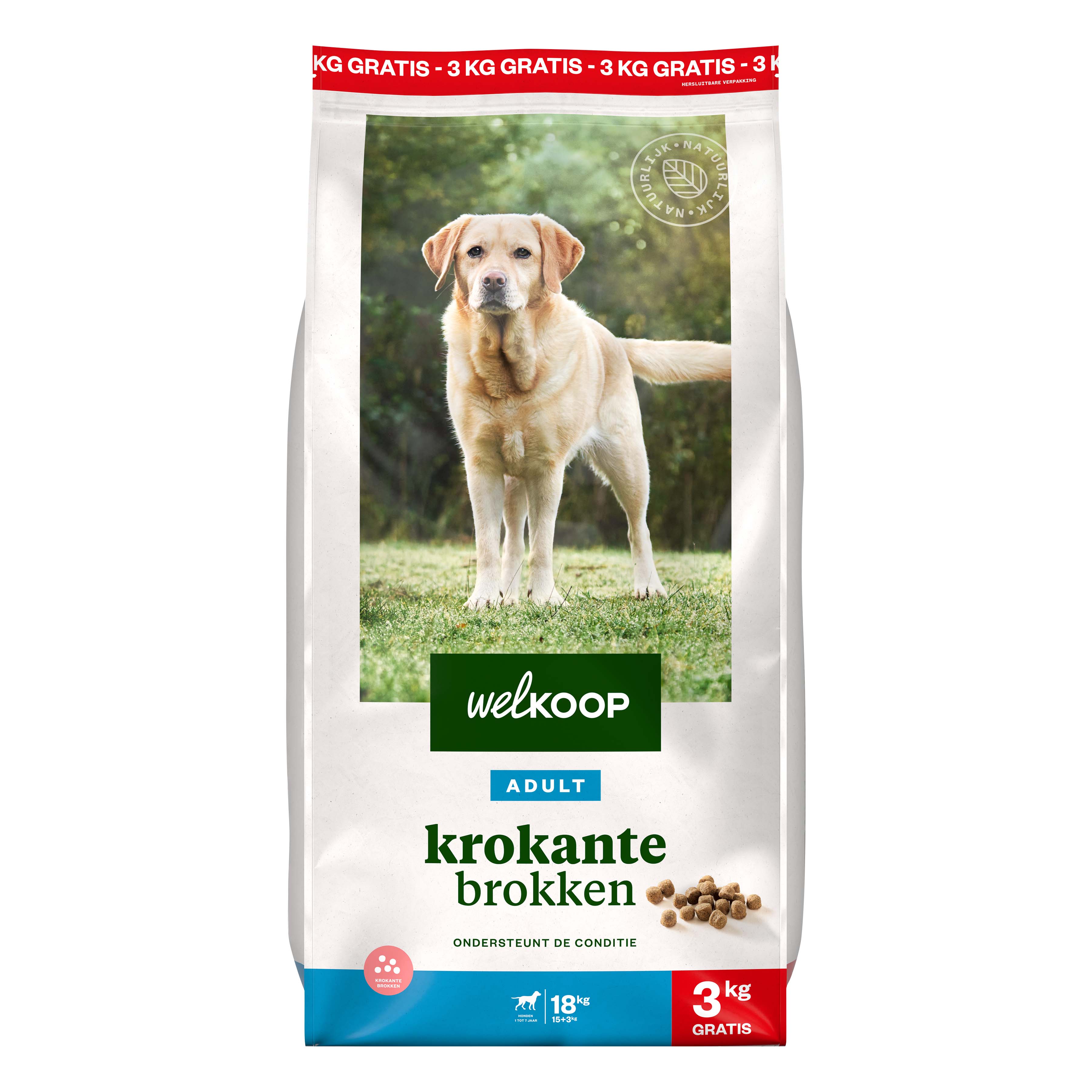 Welkoop Adult Krokante brokken - Hondenvoer - 18 Kilogram