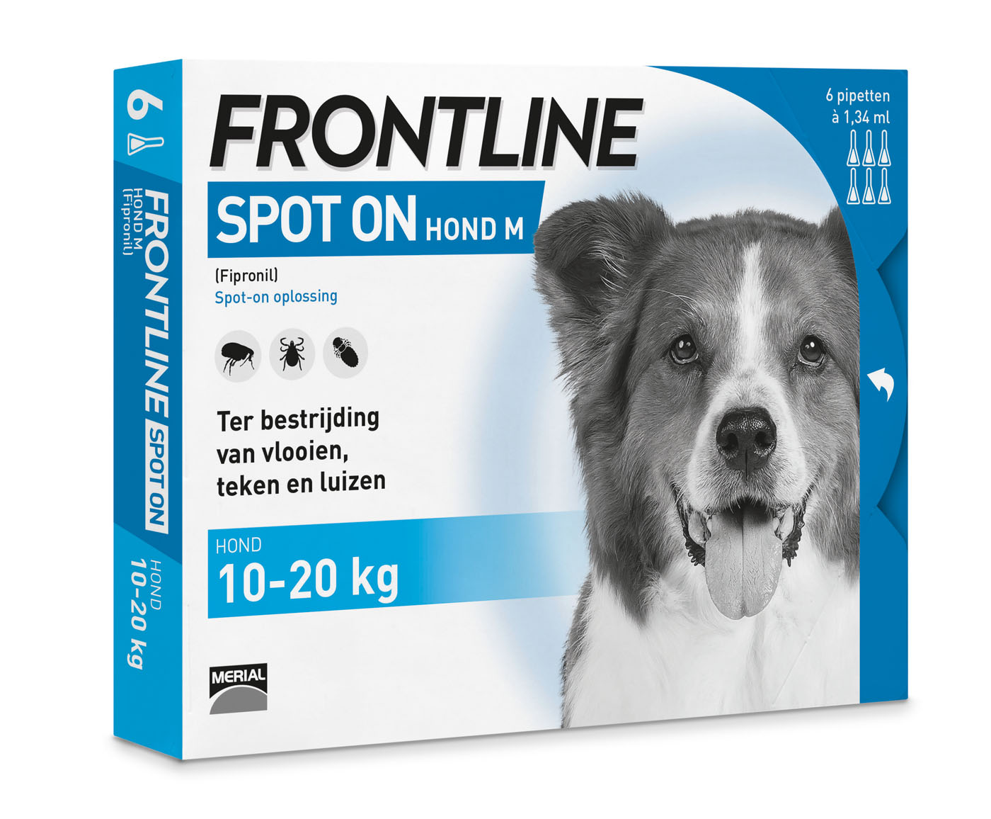 Frontline Spot On - Pipet - Anti vlooien en teken Hond - 6 pipetten - 6 Stuks - M