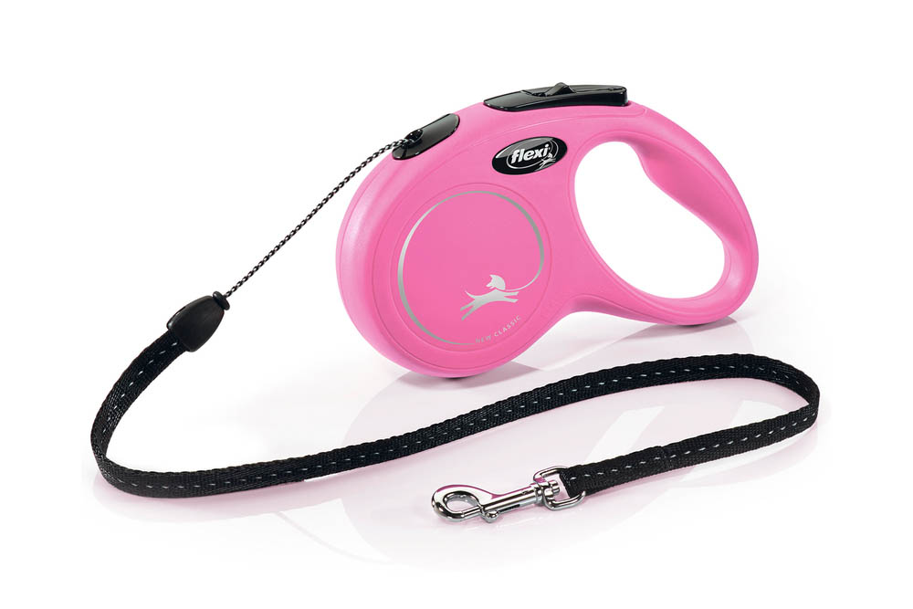 FLEXI Classic Koord - Rollijn - Hondenriem - roze - S - 500 cm - 500 cm