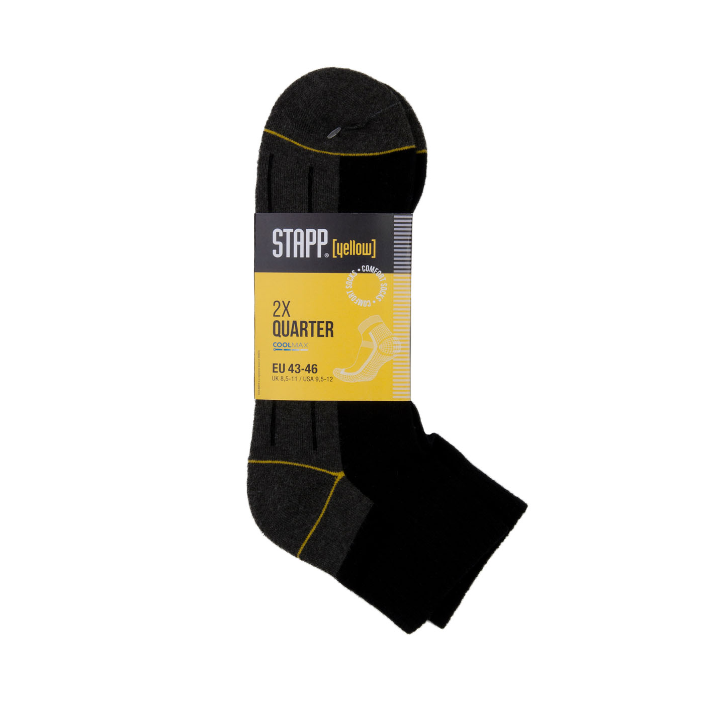 STAPP Yellow Quarter - Sokken - 2-pack - Zwart - 47-50