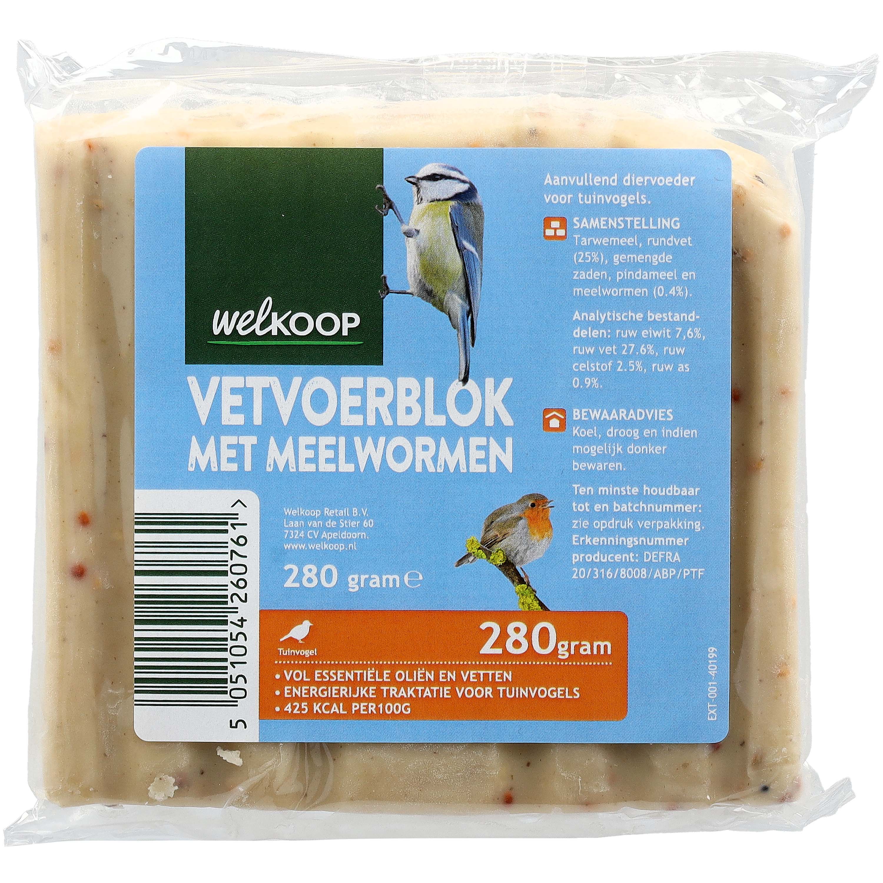 Welkoop - Vetblok - Tuinvogelvoer - Meelwormen
