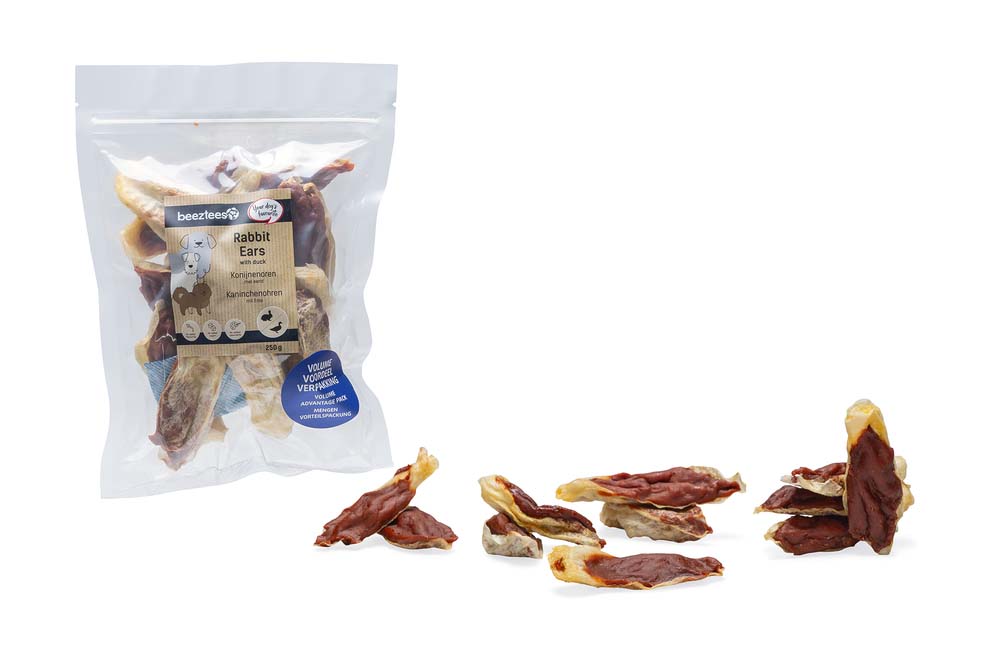 Beeztees Konijnenoren - Hondensnack - 250 Gram - eend Beeztees Konijnenoren - Hondensnack - 250 Gram - eend