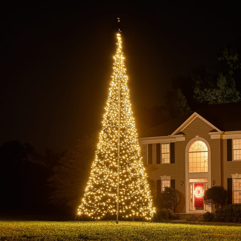 Fairybell - Vlaggenmast kerstboom - 2000 - Warm wit - 600 cm Fairybell - Vlaggenmast kerstboom - 2000 - Warm wit - 600 cm