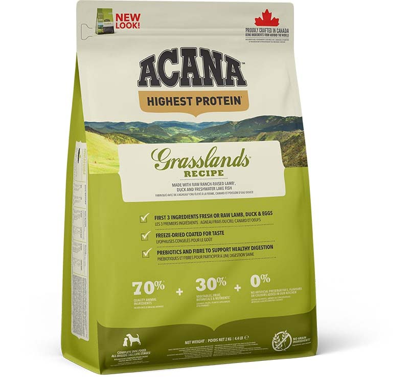 Acana Regionals Grasslands Dog Highest proteïn - Hondenvoer - 2 Kilogram - eend, lam