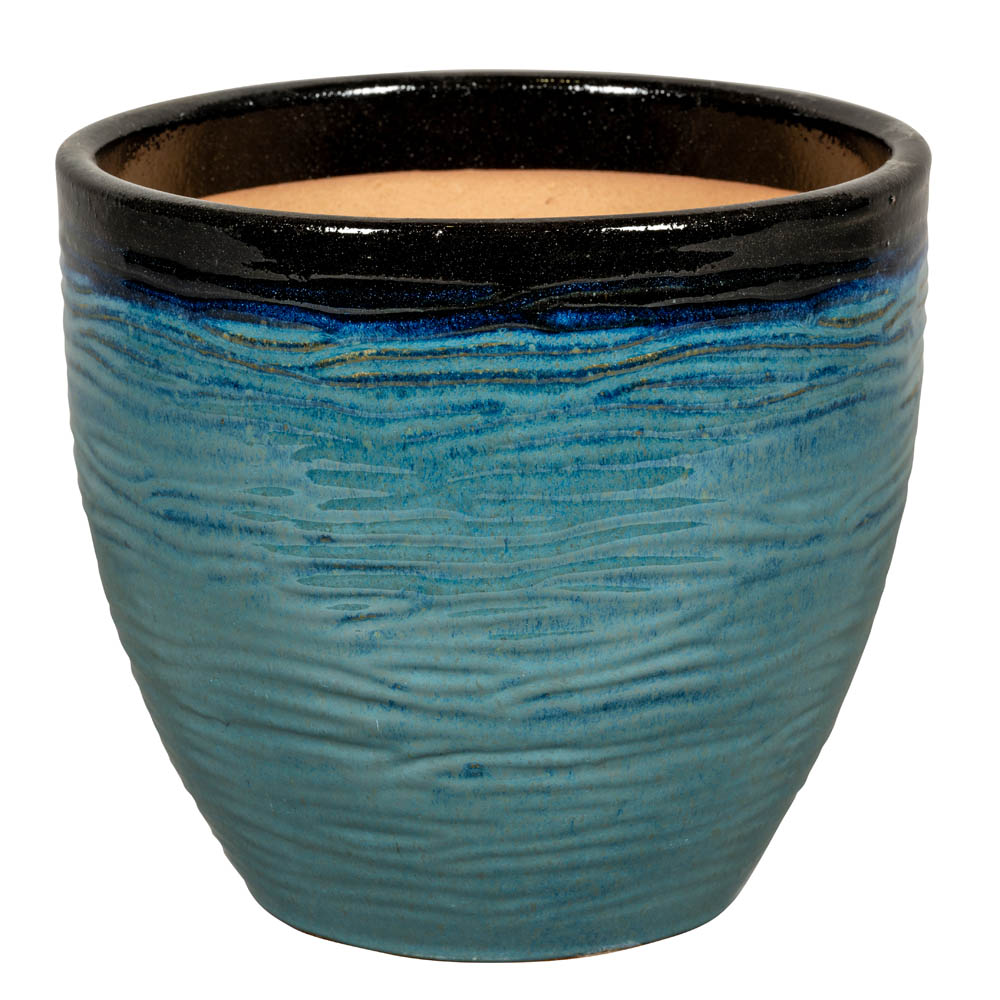 Passion for Pottery Corsica 28BG - Bloempot - Blauw / grijs - 31 cm