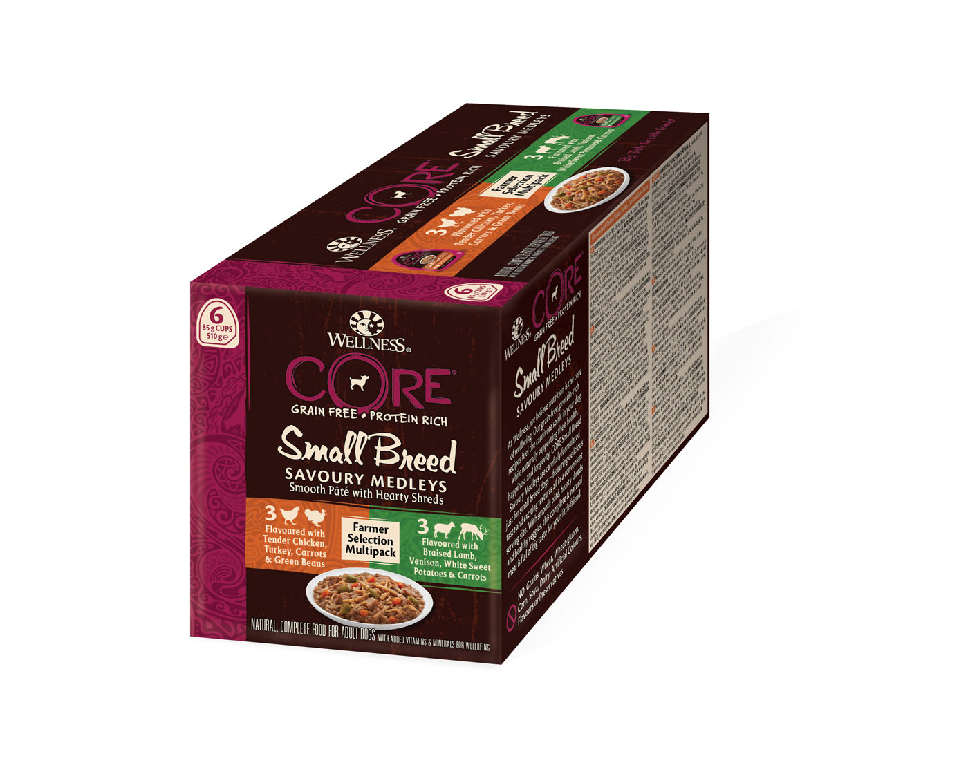 Wellness Core Savoury Medleys Small Breed - Hondenvoer - 85 Gram - rund, kip