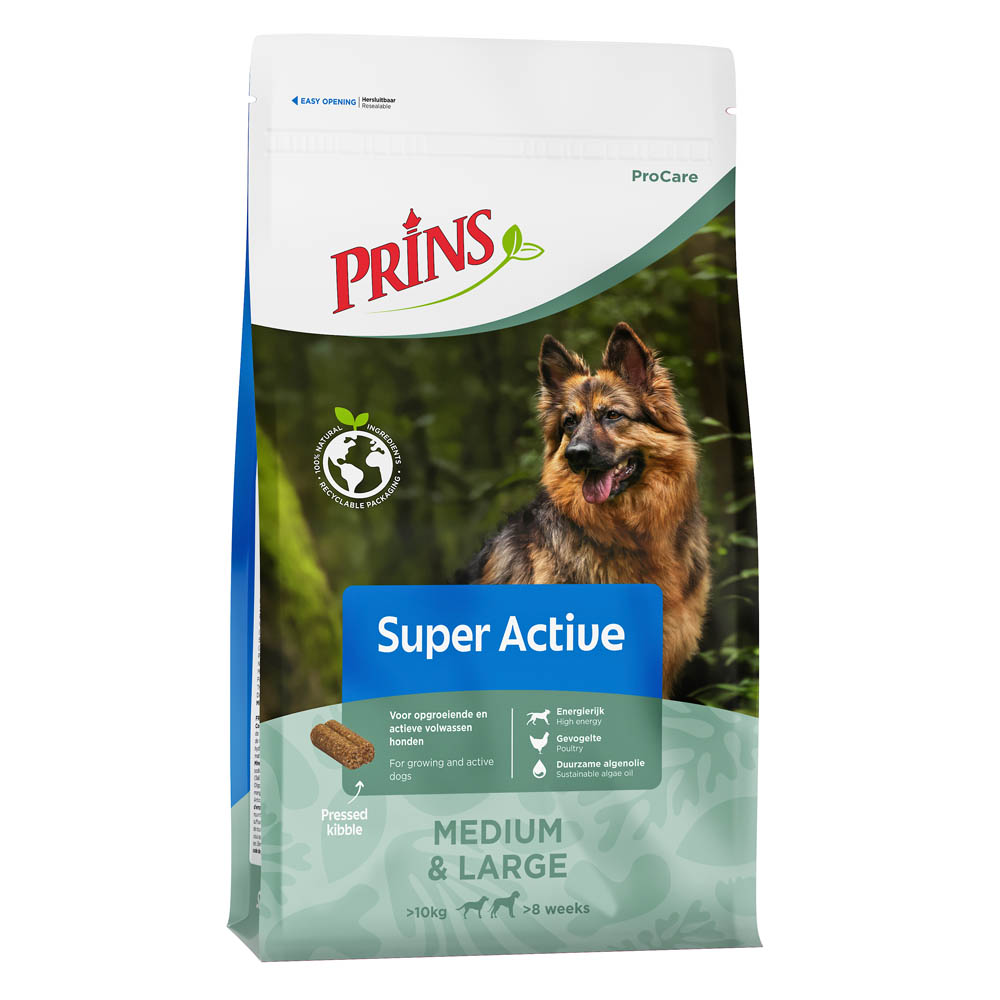 Prins ProCare Super Active Medium & Large - Hondenvoer - 12 Kilogram - gevogelte