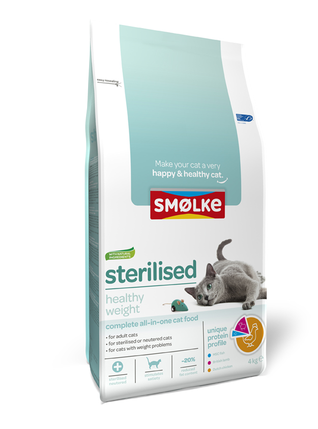 Smölke Sterilised - Kattenvoer - 4 Kilogram - vis, lam, kip