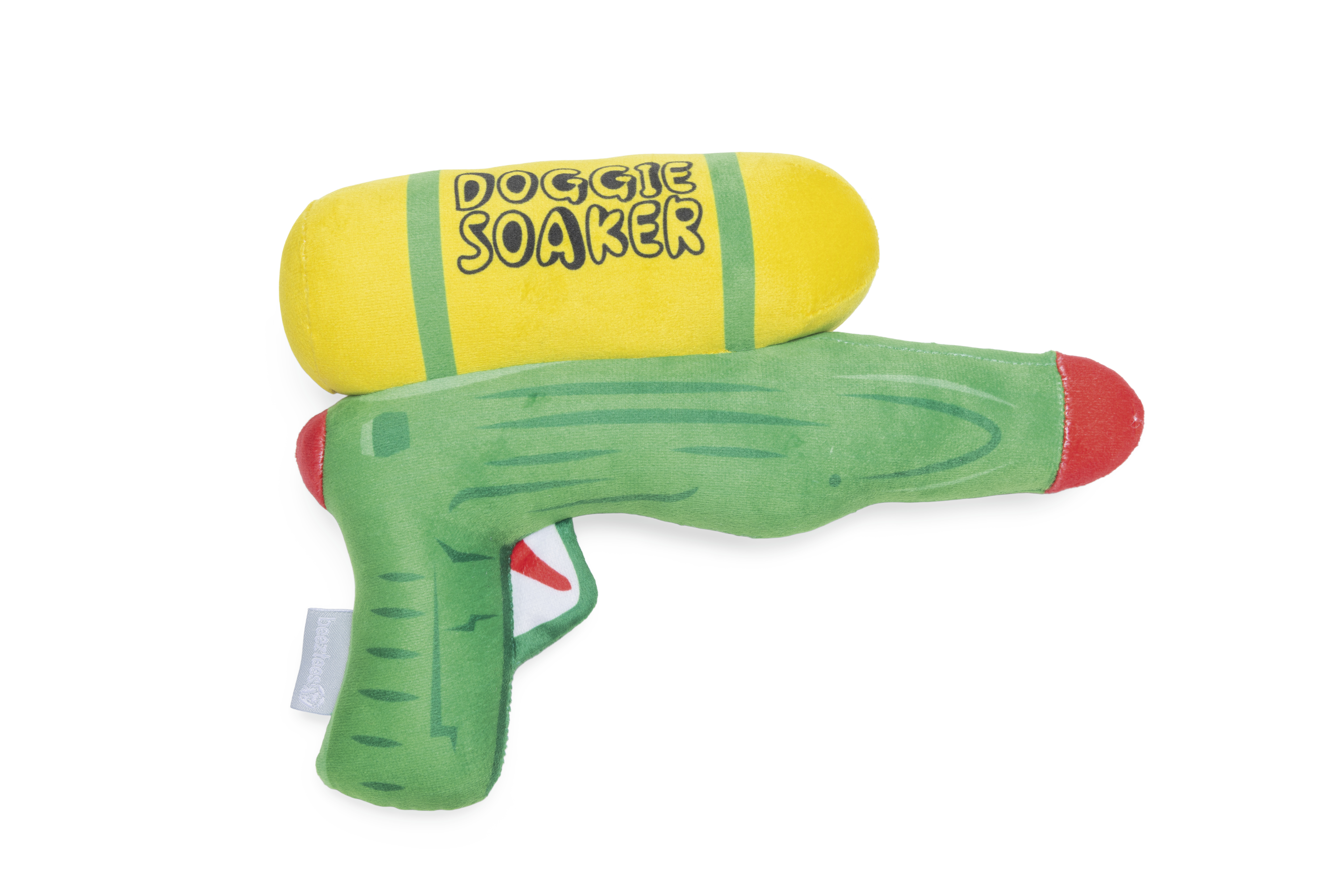 Beeztees - Pluche Doggie Soaker Knuffel - Hondenspeelgoed - Groen - Geel - 6x25x18 cm