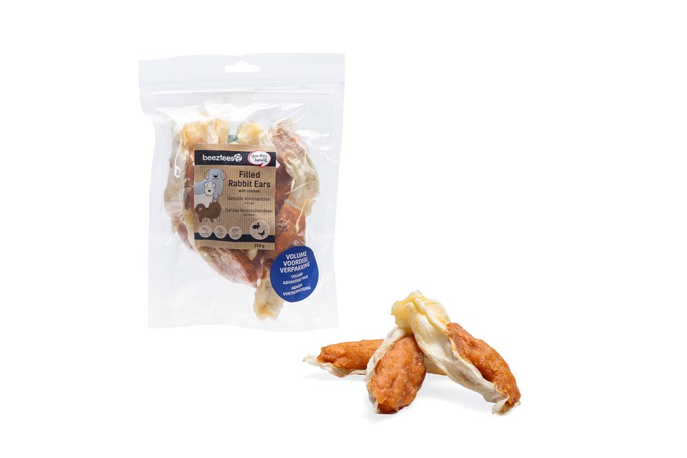 Beeztees Konijnenoren - Hondensnack - 250 Gram - kip