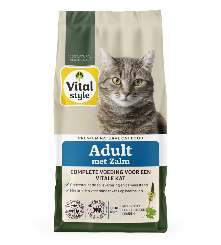 Vitalstyle Adult - Kattenvoer - 1.5 Kilogram - zalm