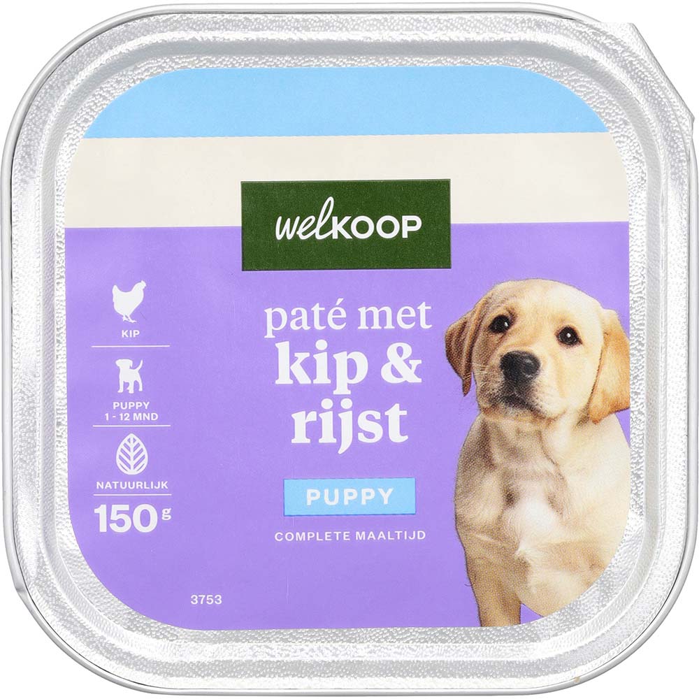 Welkoop Paté Puppy - Hondenvoer - 150 Gram - rijst
