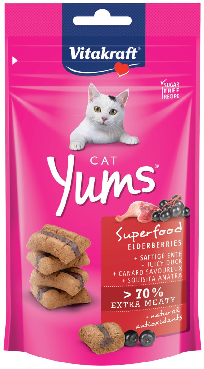 Vitakraft Cat Yums - Kattensnack - 40 Gram - Vlierbes Vitakraft Cat Yums - Kattensnack - 40 Gram - Vlierbes
