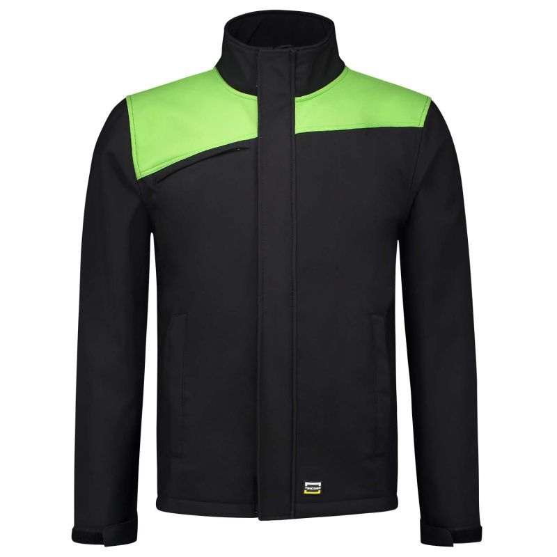 Tricorp Bicolor 402021 - Softshell jas - Zwart Lichtgroen - 3XL