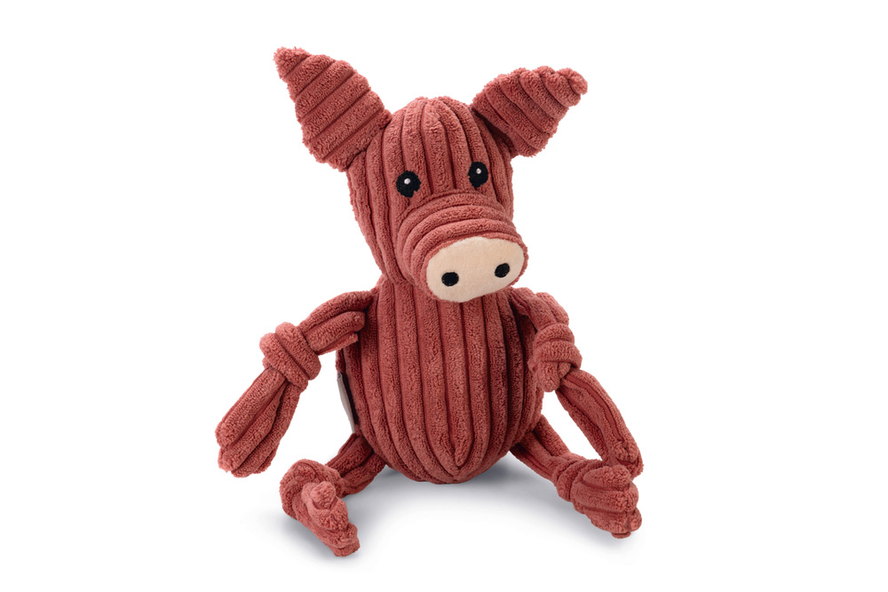 Beeztees Varken Piggy - Knuffel - Hondenspeelgoed - roze - 10x11x9 cm
