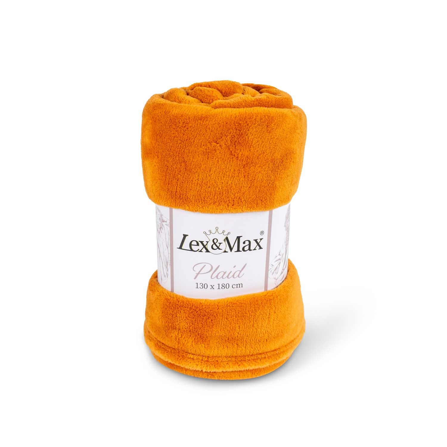 Lex & Max Fleeceplaid - Hondendeken - Oranje - 1x180x130 cm Lex & Max Fleeceplaid - Hondendeken - Oranje - 1x180x130 cm
