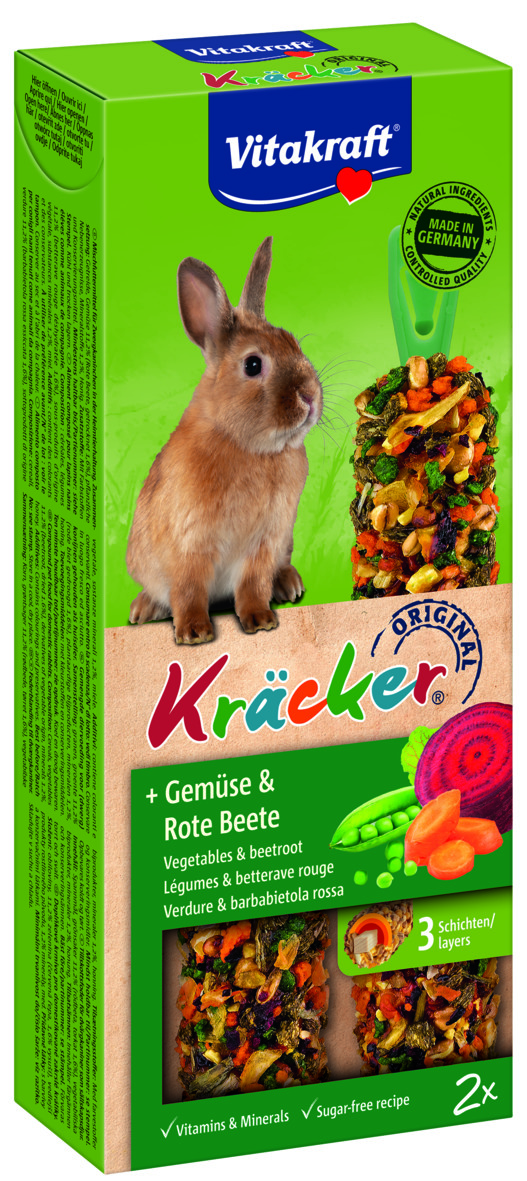 Vitakraft Kräcker 2 in 1 - Konijnensnack - groente Vitakraft Kräcker 2 in 1 - Konijnensnack - groente