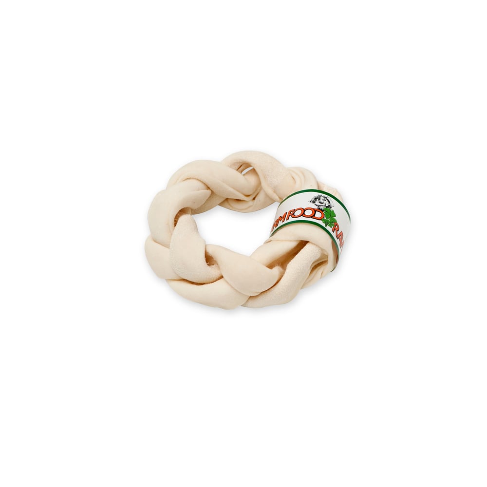 Farm Food Rawhide Dental Braided Donut - Hondensnack - 1 Stuks - rund - S Farm Food Rawhide Dental Braided Donut - Hondensnack - 1 Stuks - rund - S