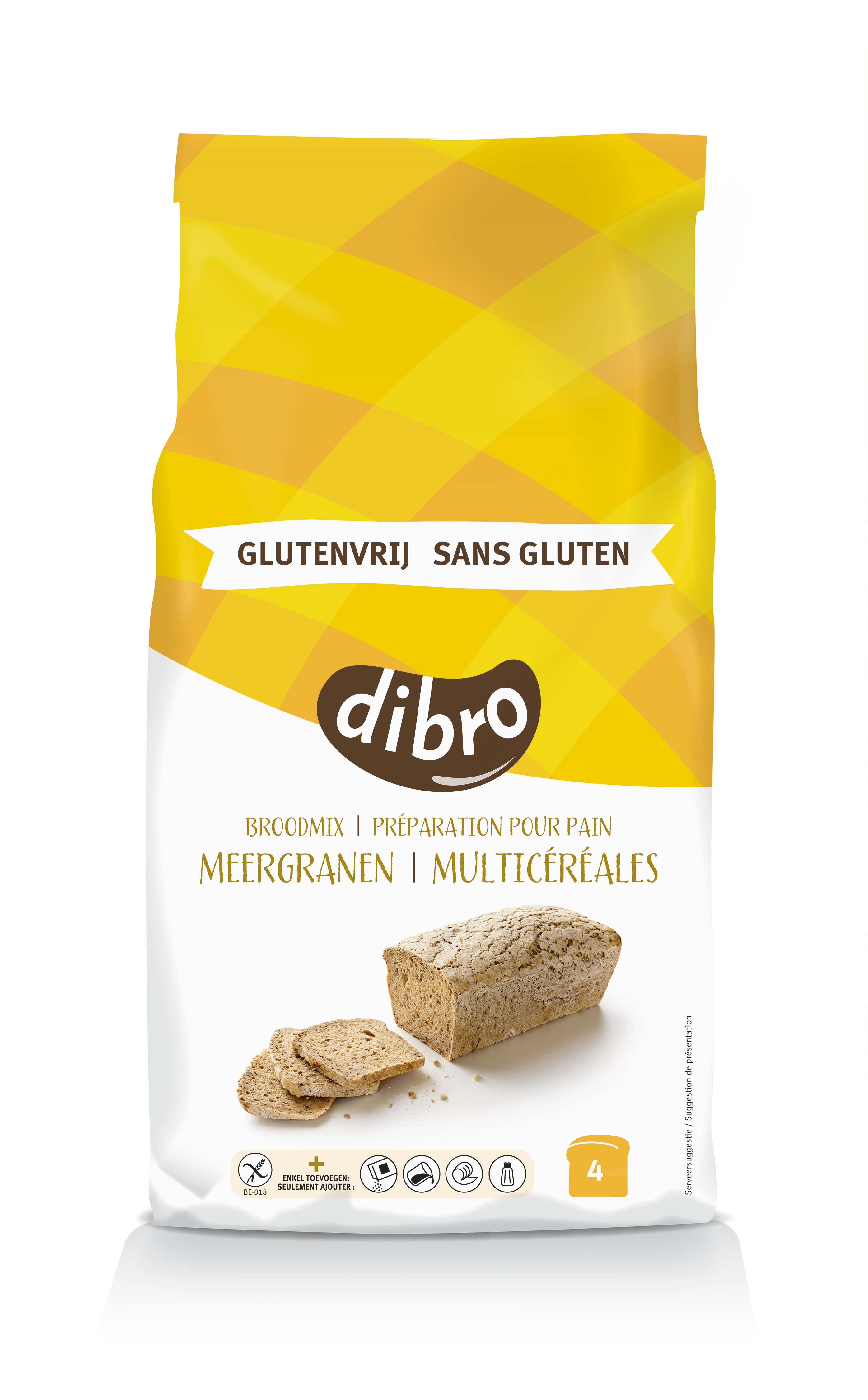 Dibro Meergranen Broodmix Glutenvrij - Broodmeel - 2 Kilogram