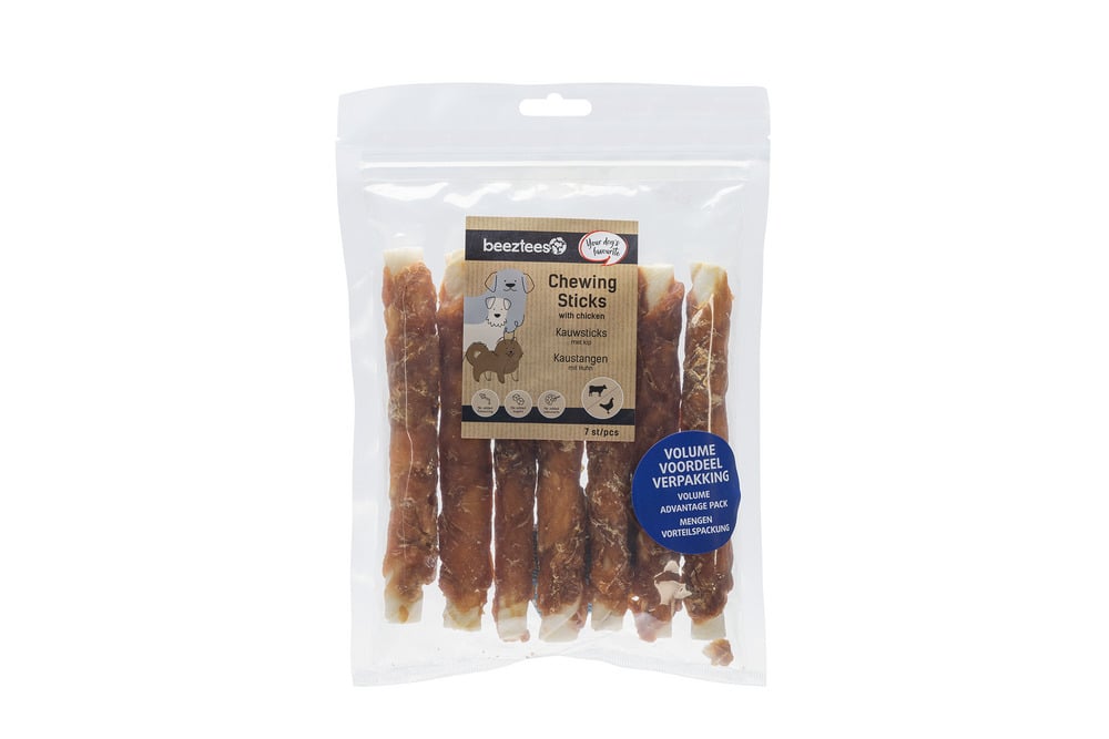Beeztees Kauwstick- Hondensnack - 7 Stuks - Kip - M