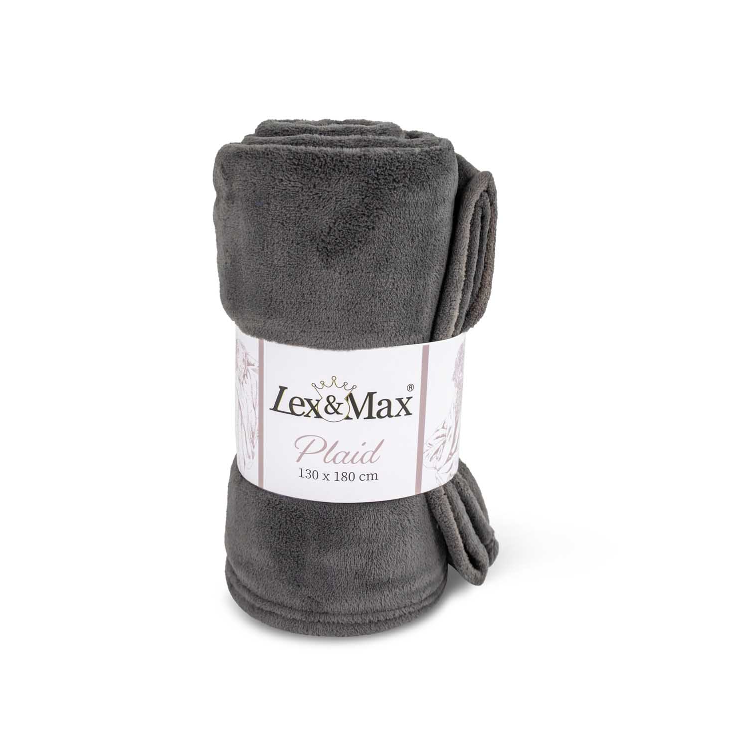 Lex & Max Fleeceplaid - Hondendeken - Grijs - 1x180x130 cm